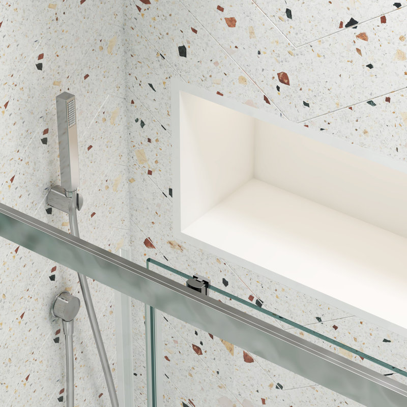 60" x 72" Chrome Tempered Glass Sliding Shower Door