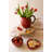  Set of Two Ceramic Serving Platters Strawberry Design Decorative Serveware for Tabletop Decor Red and Green Glazed Textured Finish
