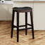 Tabouret de bar en cerisier avec siège en cuir reconstitué et garniture élégante - Tabouret décoratif, finition, os durable