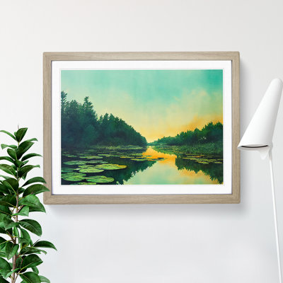Pond at Sunrise 1 Piece Single Picture Frame Wall Art