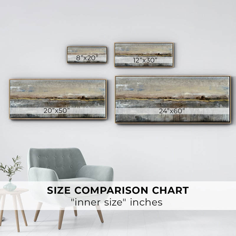 Abstract Marsh- Framed Canvas, 20" H x 50" W