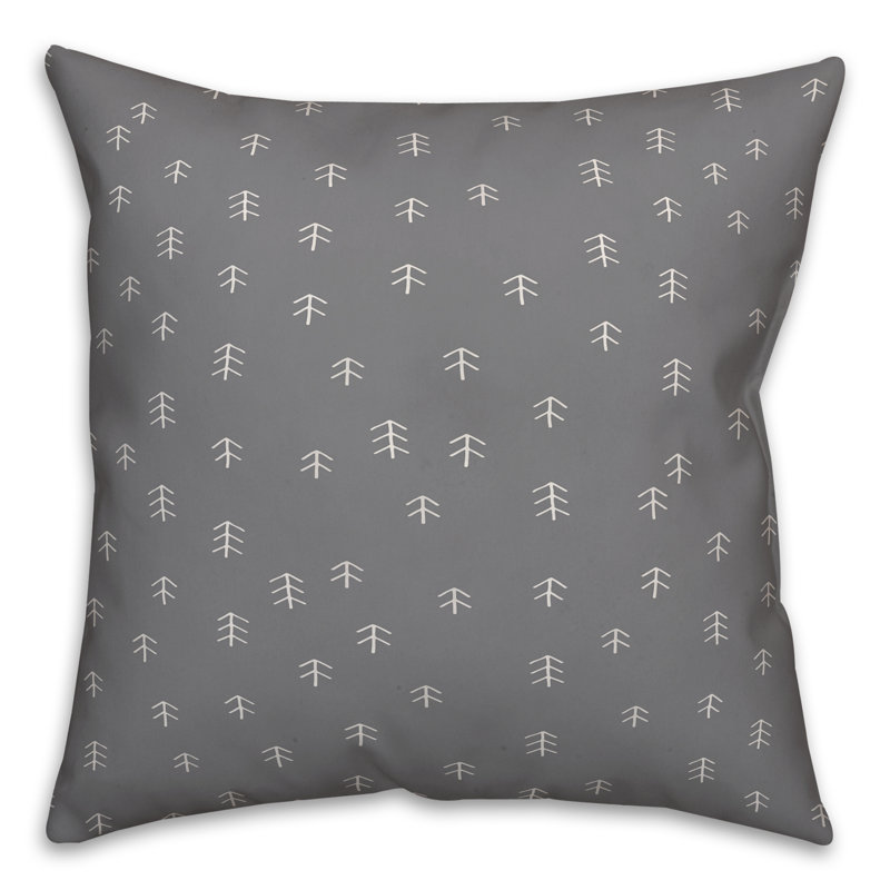Polka Dots Reversible Throw Pillow, 20" x 20", Gray Geometric 3