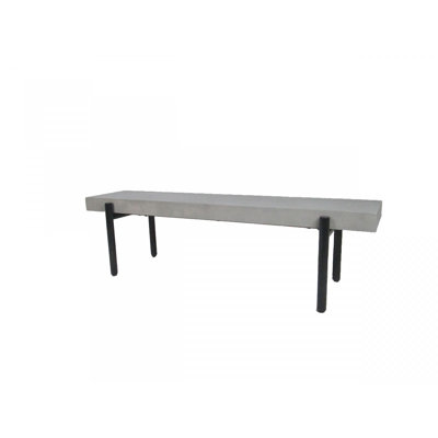 Banc de salle à manger 63 "en béton gris et noir