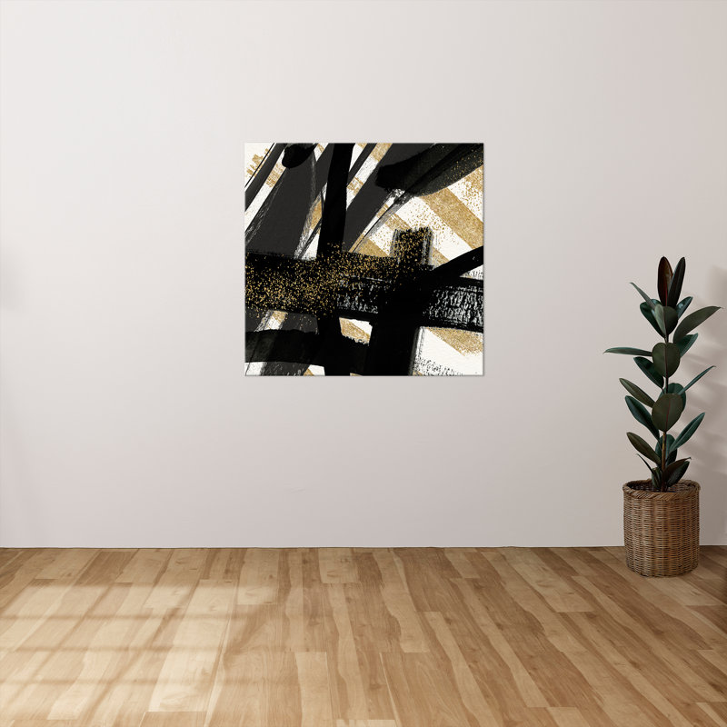 «Black Magic and Gold II» par Susan Jill, reproduction sur toile, H 18 po x l 18 po x P 1 po