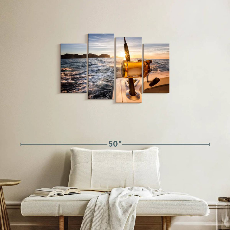 Pêche en haute mer à Senne, H 22 po x l 36 po