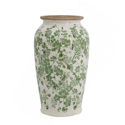 Masterfully Crafted Ceramic Vase With Delicate Floral Patterns For Home Centerpiece Decoration