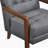 Velsen 26" Mid-Century Modern Accent Chair with Top Grain Leather, Solid Wood Arms, High-Density Foam over Pocket Coils-730864802