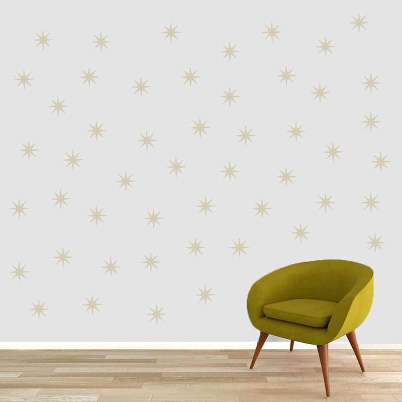 Abstract Non-Wall Damaging Wall Decal, Light Beige