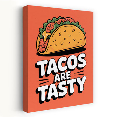 Tasty Taco Illustration Bold Classic Vibrant Wall Art