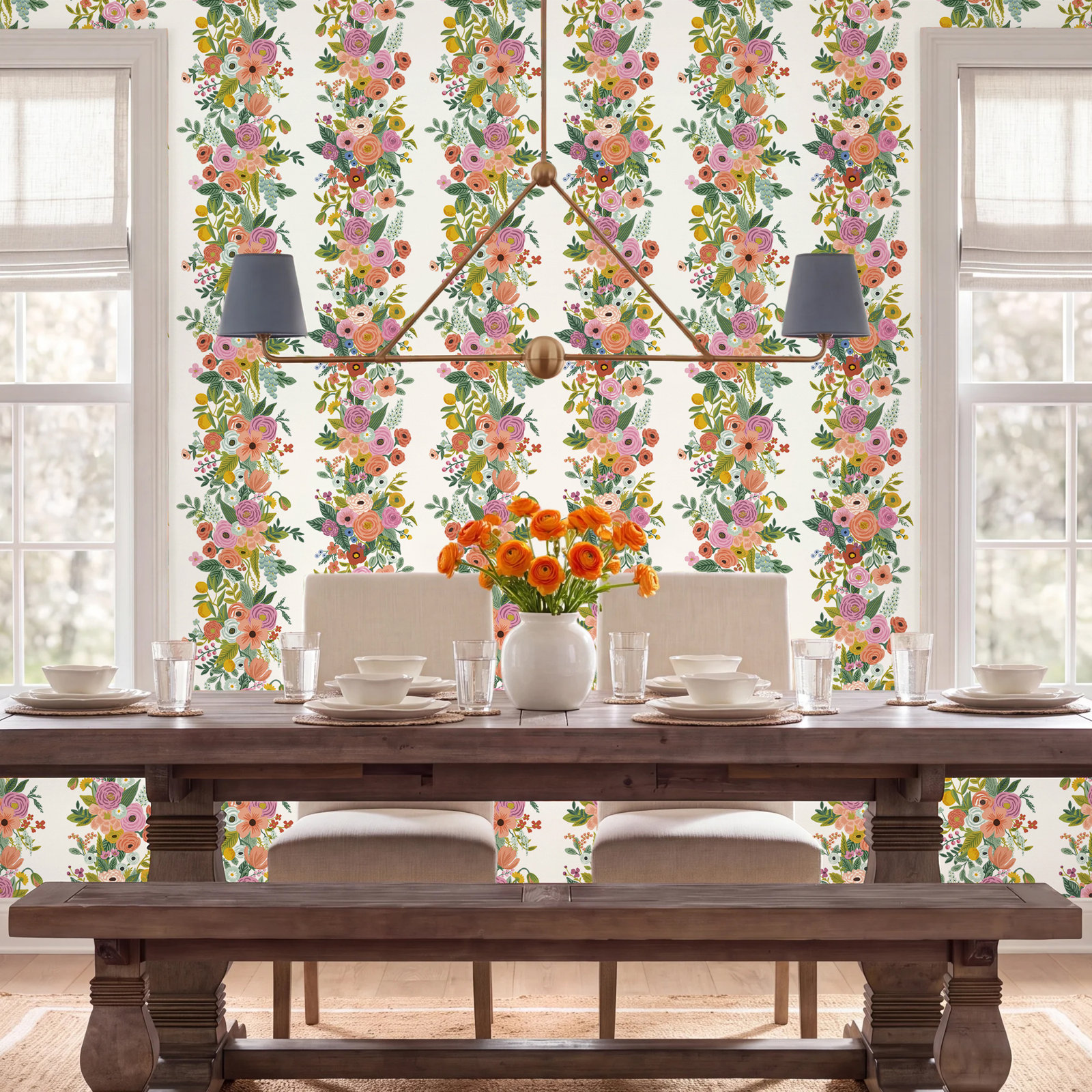 Garden Party Wallpaper Double Roll, Dark Pink
