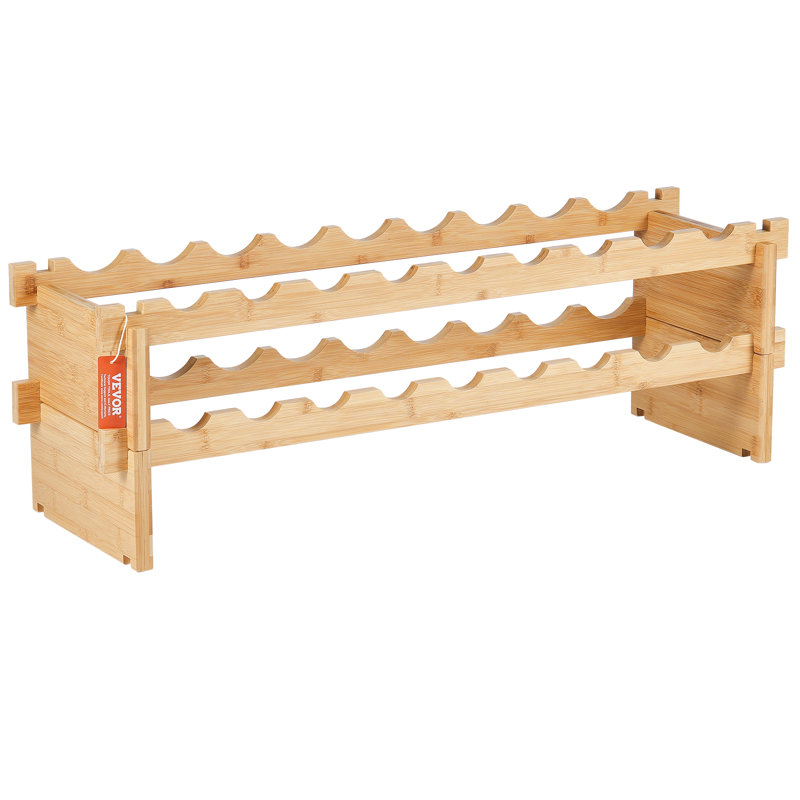 Wine Bottle Rack Satin Nickel, 27.4cm H x 85.1cm W x 24.9cm D