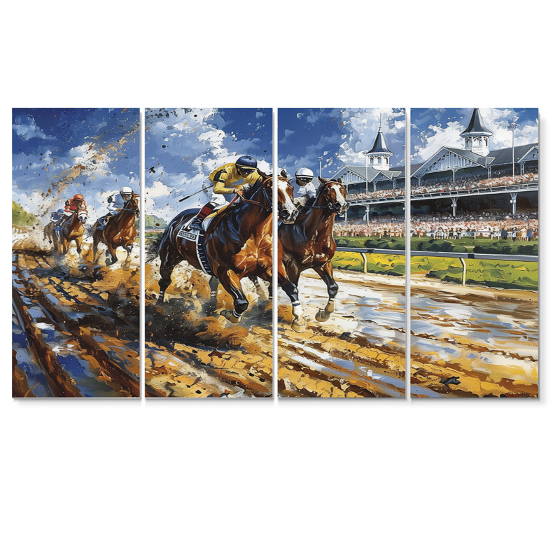 Ensemble de salon Marlyin - Horse Racing Wall Art, H 28 po x l 48 po