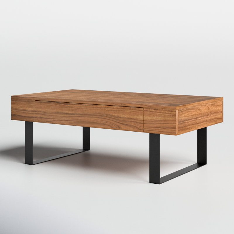 Table basse avec rangement Diviel, Noyer
