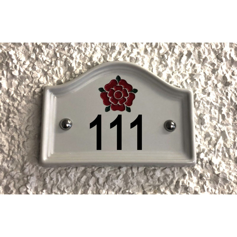 Walsham 16.5cm H Ceramic House Number, 111, White
