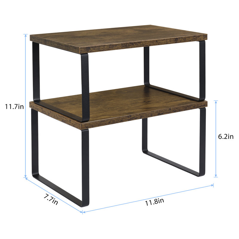 Ensemble de 4 tablettes d'appoint, Brun foncé / noir