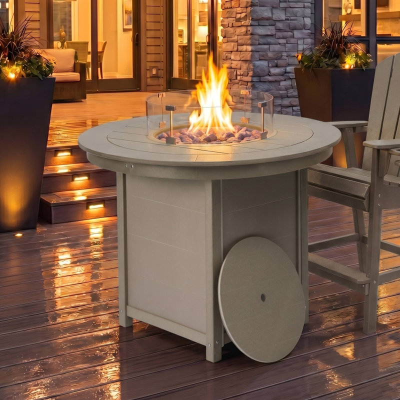 Foyer de table rond 47 po, 42.25" H x 47.25" W x 47.25" D, Tan