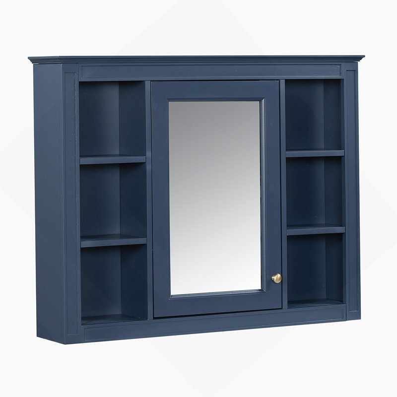 Armoire de rangement murale pour salle de bain 35X27.5Inch, Bleu