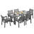 Immie 7- Piece HDPE Outdoor Dining Table Set With Chairs & Umbrella Hole, Gray-1015650110-1029547166
