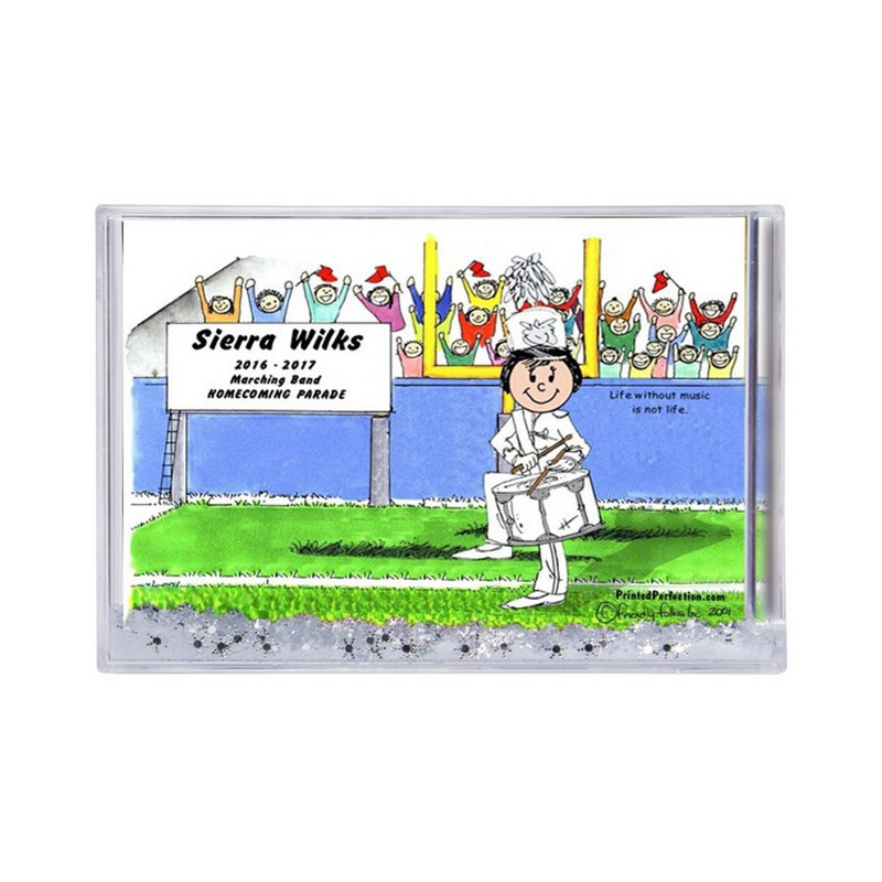 Bande personnalisée, caisse claire de tambour - cadre de boule à neige femelle, H 2,5 po x l 3,75 po x P 1 po, Oui