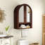 Armoire murale arquée avec portes en miroir et tablettes réglables-61545641