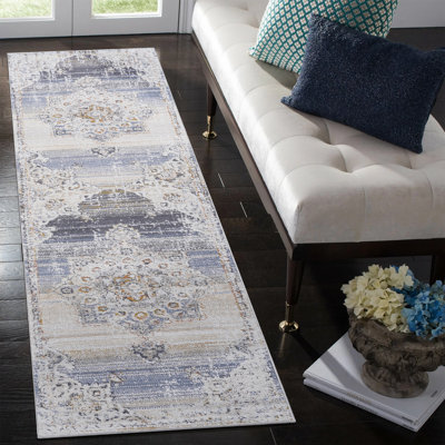 2X8 Area Rug Non-Shedding Stain Resistant Medallion For Elegant Halls