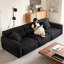 Canapé-lit modulaire en velours noir avec coussins-59876917