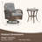 3 Pcs Patio Swivel Rocker Set Gliding Bistro Furniture Set With Tempered Glass Table-594059707