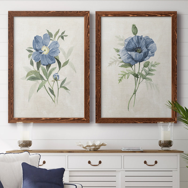 «Farmhouse Periwinkle III», reproduction de photo sur toile 2 pièces, H 42,5 po x l 61 po x P 1,5 po, Érable encadré