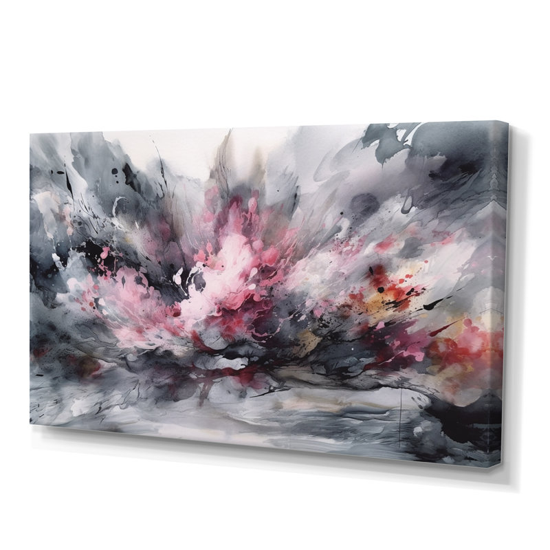 «Evolving In Pink Grey», impression sur toile, H 12 po x l 20 po x P 1 po, Toile tendue