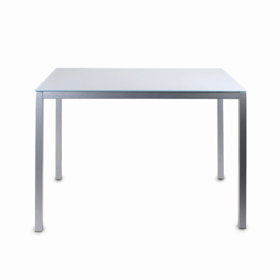 Emmye Glass Top Metal Base Dining Table