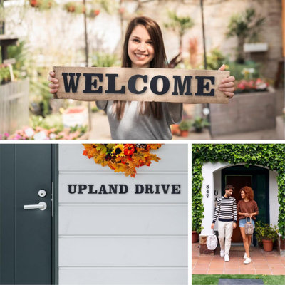 House Numbers And Metal Letters For Outdoor Signs – Coated Address Letters For Garden, Door, And Mailbox Decoration, House Letters For Outside With Easy Installation Nail Kit (Letter A)