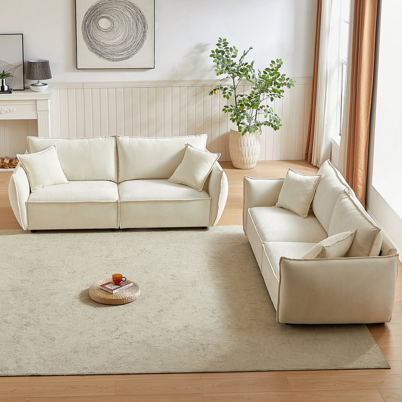 Canapé 3 places + 3 places, Beige