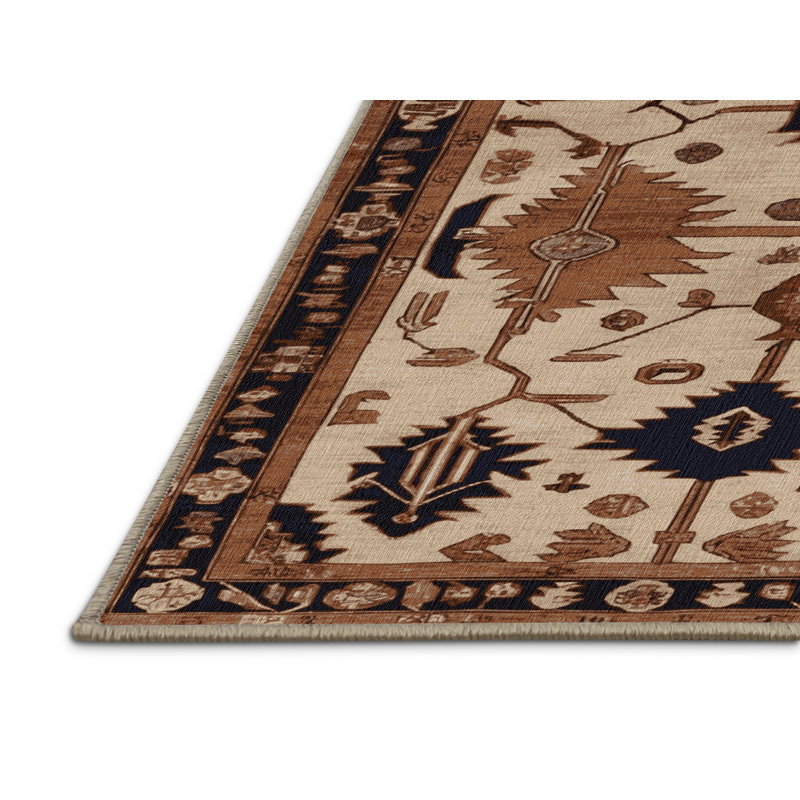 Tapis brun lavable à la machine, Rectangulaire 2 pi x 3 pi