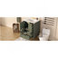 Meuble-lavabo moderne de 24 po avec lavabo en céramique, porte à fermeture douce, 3 tiroirs, poignées dorées et support de porte pour un rangement peu encombrant-738867596