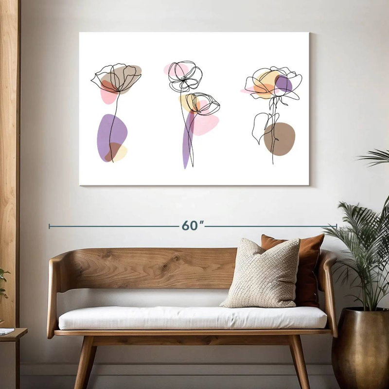 Illustration d'une fleur de tulipe Harnek, H 32 po x l 48 po