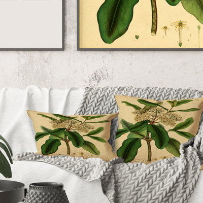 «Vintage Plant Life I» - coussin traditionnel imprimé