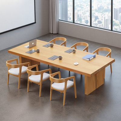 Rectangular Solid Wood Burlywood Conference Tables by Latitude Run