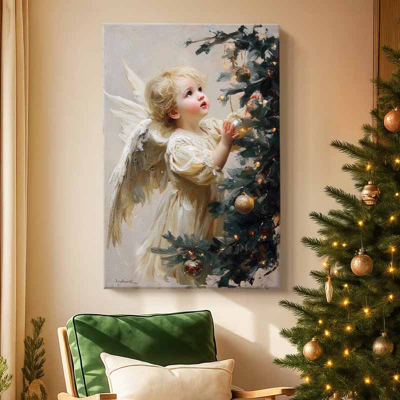 «Warm Lantern Snow Serenade», toile tendue avec châssis de qualité supérieure, H 18 po x l 12 po