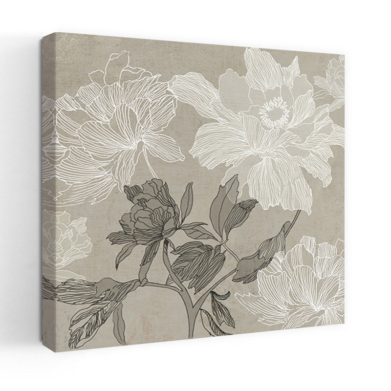 Art floral, lignes florales délicates et élégantes, H 36 po x l 36 po