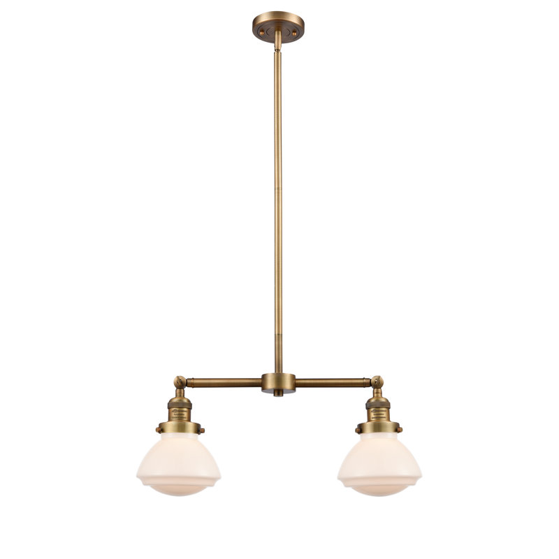 Chesterville 2 - Light Kitchen Island Pendant, Matte White, Brushed Brass