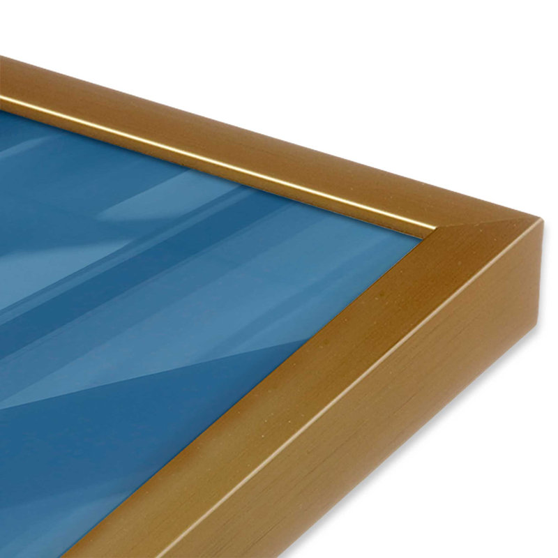 Casse-noisette classique en bleu I, Cadre simple en or poli, H 15,25 po x l 12,25 po x P 1,25 po