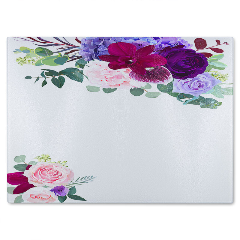 Roses Glass Chopping Board, 28cm L x 20cm W