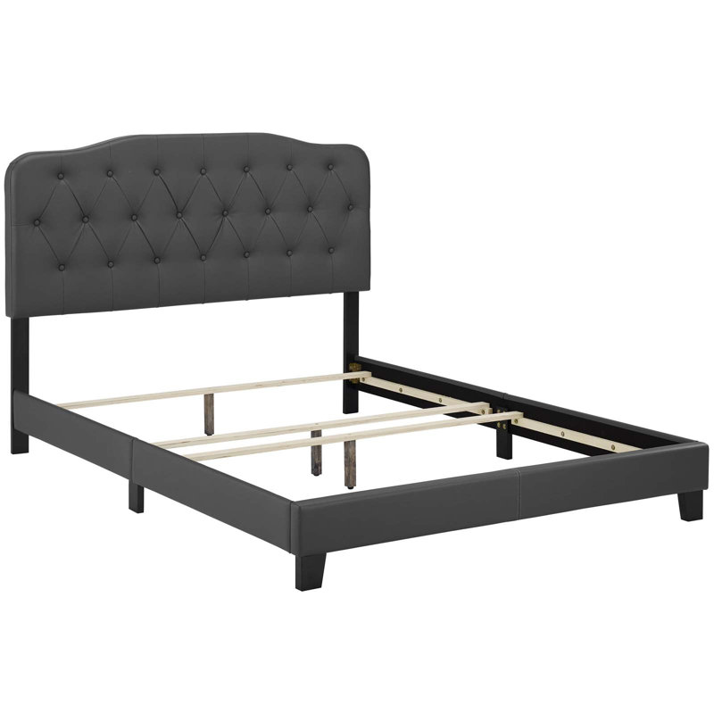 Lit en simili cuir Modway Amelia, Gris, Simple