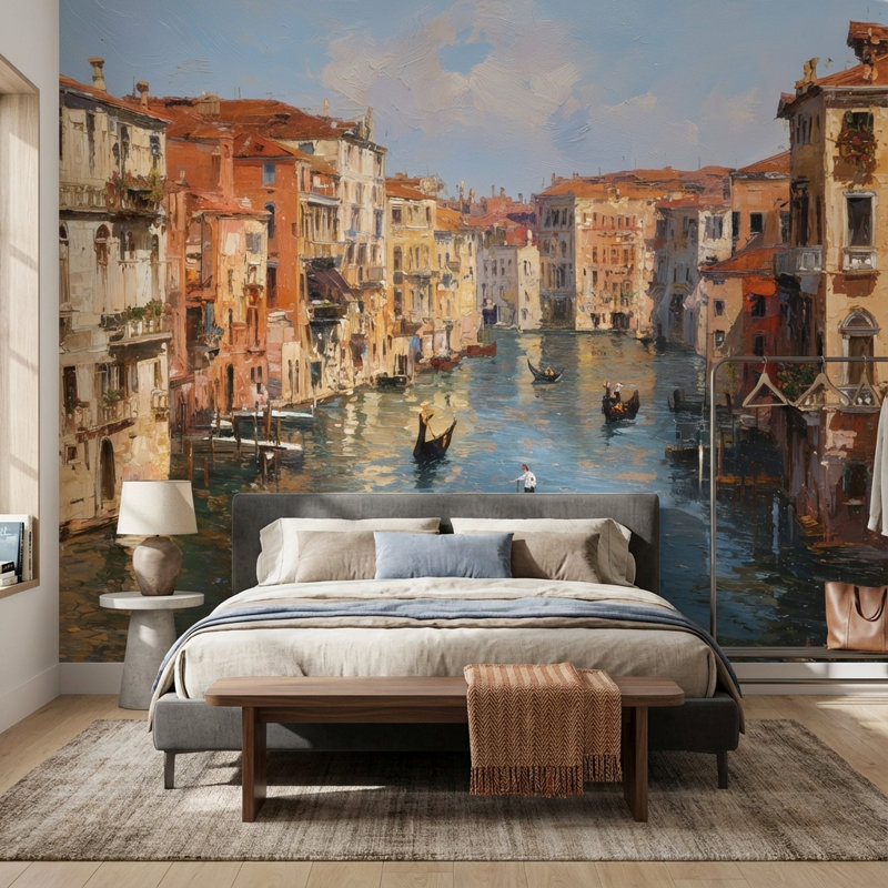 Adhésif mural gondoles amovibles Venice, Textured Non-Pasted, 200 po x 120 po
