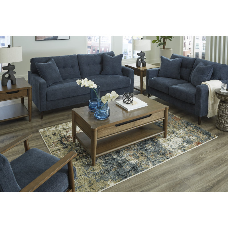 Fauteuil d'appoint Bixler, Tissu bleu