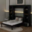 Grand lit plateforme escamotable avec tablette, tiroirs et DEL-494128244