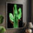 Neon Cactus Framed Print - Solid Wood-1493981608