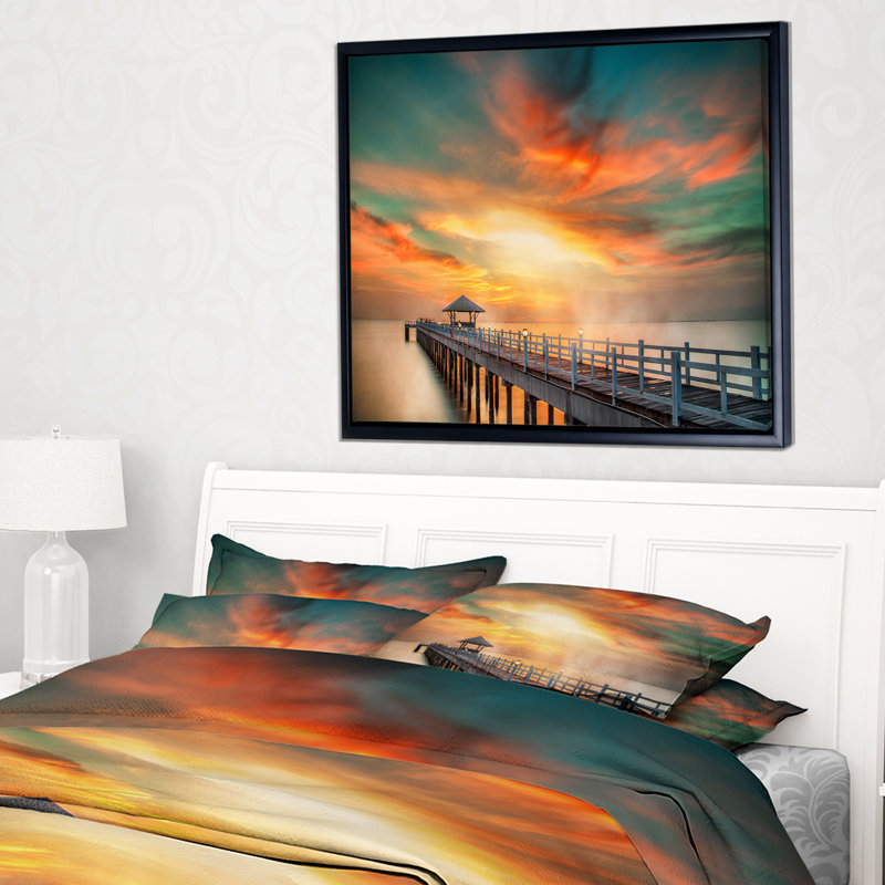 «Wooden Pier», impression, H 30 po x l 40 po x P 1,5 po, Toile avec cadre flottant