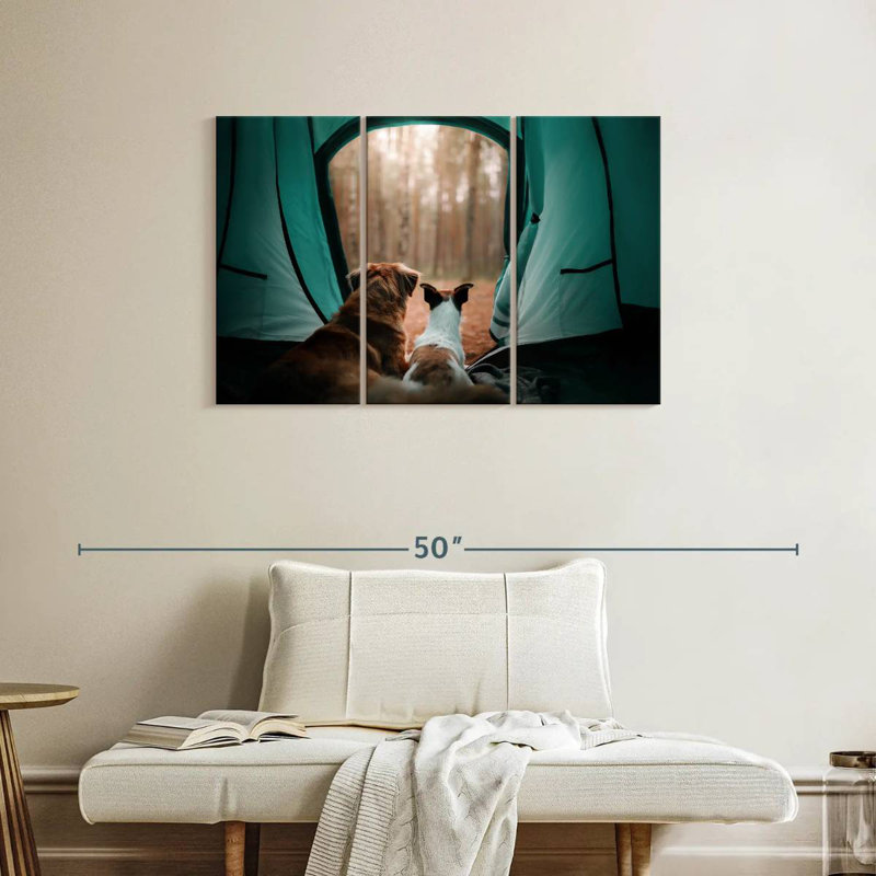 Brampt Dogs In Tent, 24" H x 38" W