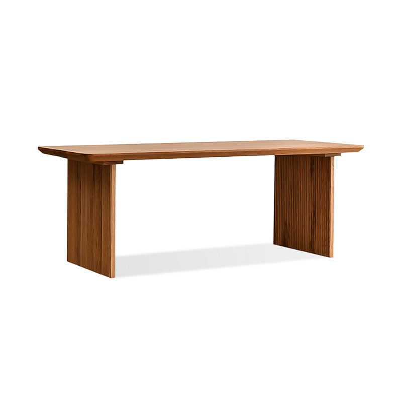 Modern  Burlywood Rectangular Solid Wood Dining Table, 29.53"H x 78.74"L x 31.5"W